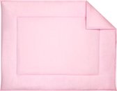 BINK Bedding Boxkleed Bo Roze 80 x 100 cm - vulling fiberfill 400 grams - speelkleed - parklegger - chambray - roze - gemêleerd - stoere dubbele naad rondom - tweezijdig - 80%katoen/20%polyester