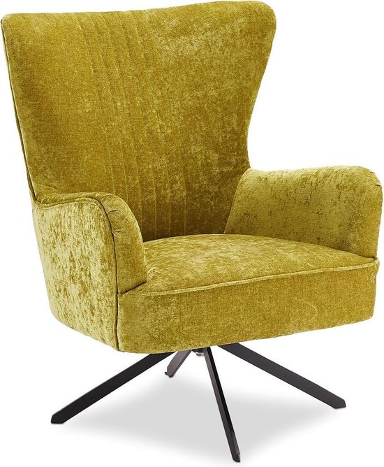 instant gaan beslissen In de omgeving van Bobby fauteuil met draaivoet groen, metaal zwart. | bol.com