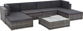 Tuin Loungeset Grijs (Incl LW Fleece deken) - Lounge bank tuin - Tuinbank - Loungebank - Tuinset - Tafelset tuin - Bistroset