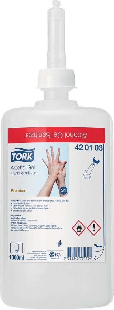 Goedkoopste 6x Tork Alcohol Gel Hand Sanitizer - Transparant - S1