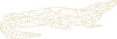 Krokodil Geometrisch Hout 160 x 55 cm - Licht Hout - Wanddecoratie