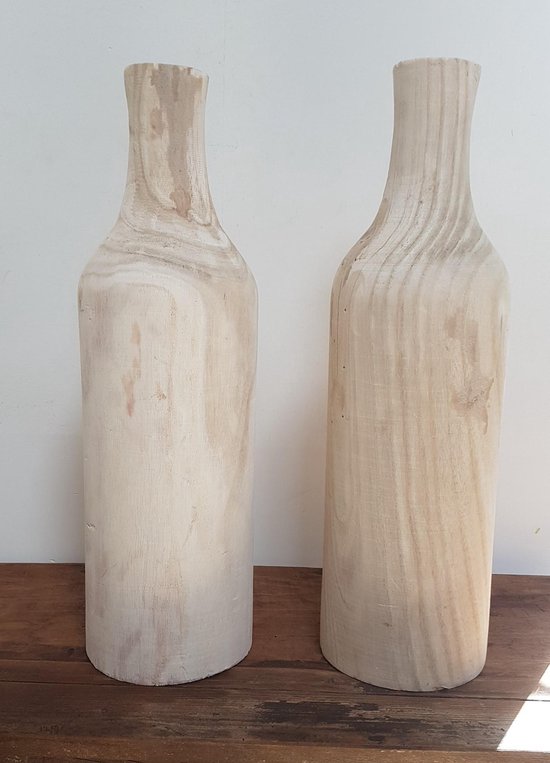 Wereldvenster Peave patroon houten vaas voor kunstbloemen | bol.com
