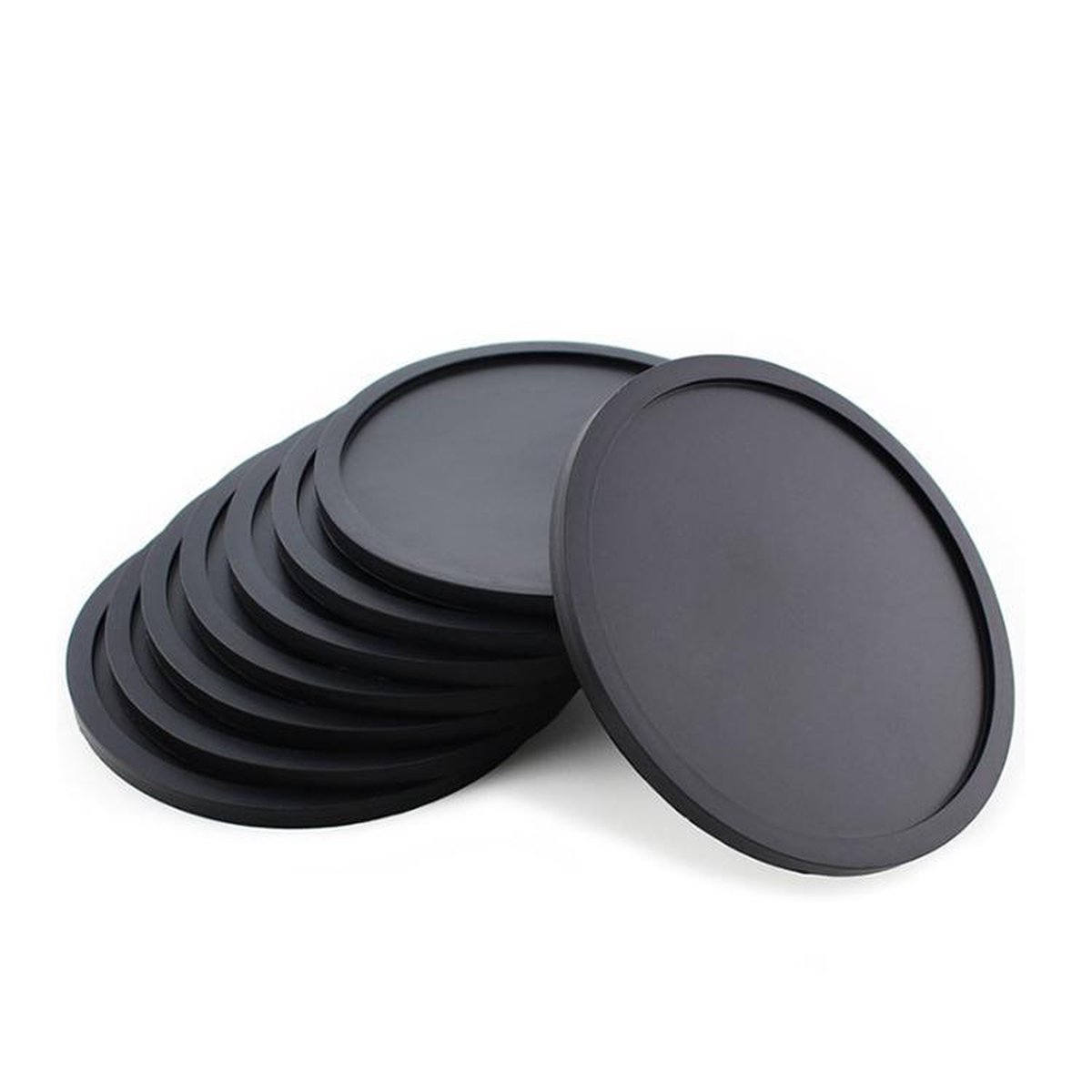 Siliconen onderzetters voor glazen | zwart | 4 stuks, 1 houder -  onderzetters voor... | bol.com