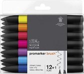 Winsor & Newton promarker brush™ Vibrant tones 12+1 set
