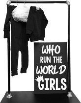 Kinderkamer meisjes wandbord-who run the world girl-60x40 cm
