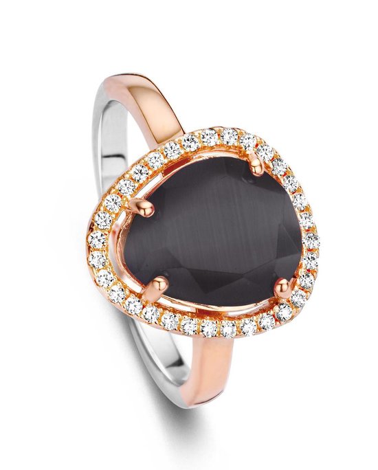 Velini jewels-R6302BRG-58 -Ring -925 Zilver rosé- Gekleurde Cubic Zirkonia