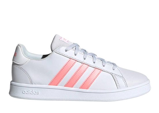 adidas Grand Court sneakers meisjes wit/flamingo adidas Grand Court sneakers meisjes wit/flamingo