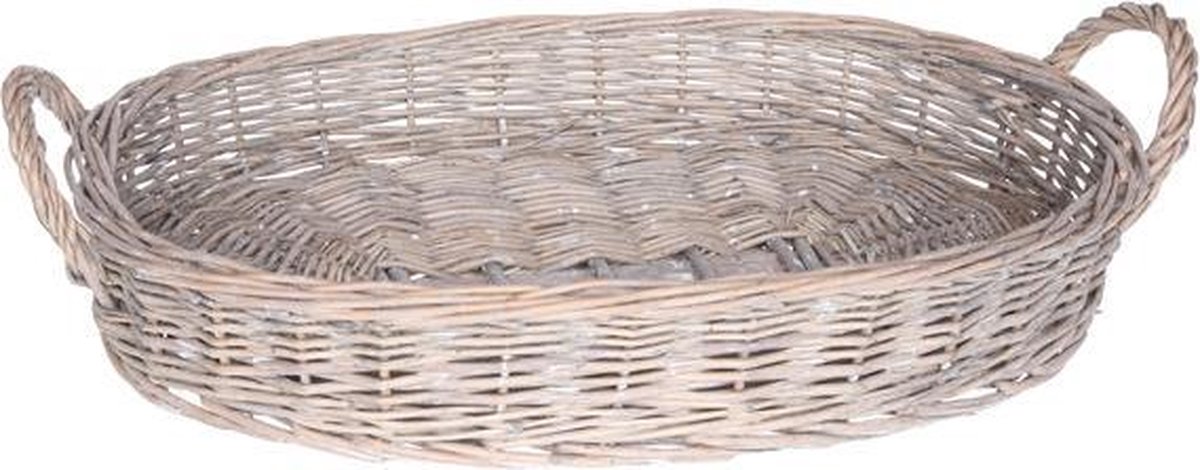 Phoenix Basket Low Ov Grey Willow 48x33xh8cm