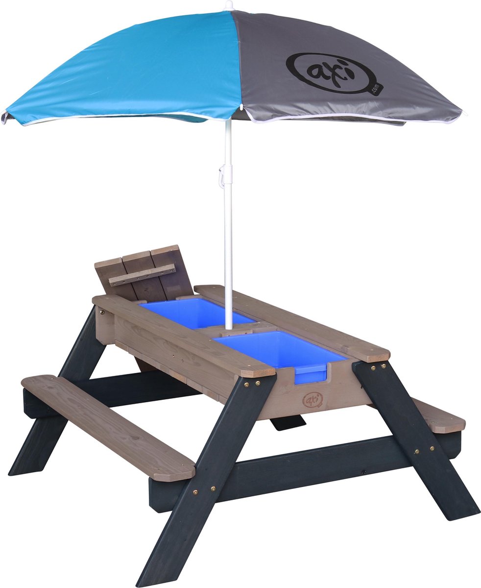AXI Nick Zand & Water Picknicktafel in Antraciet/Grijs - Verstelbare Parasol - FSC Hout - Picknick tafel voor kinderen van hout — afbeelding 15