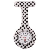 Verpleegster horloge - Verpleegsterhorloge - Nurse Watch - siliconen - dots wit