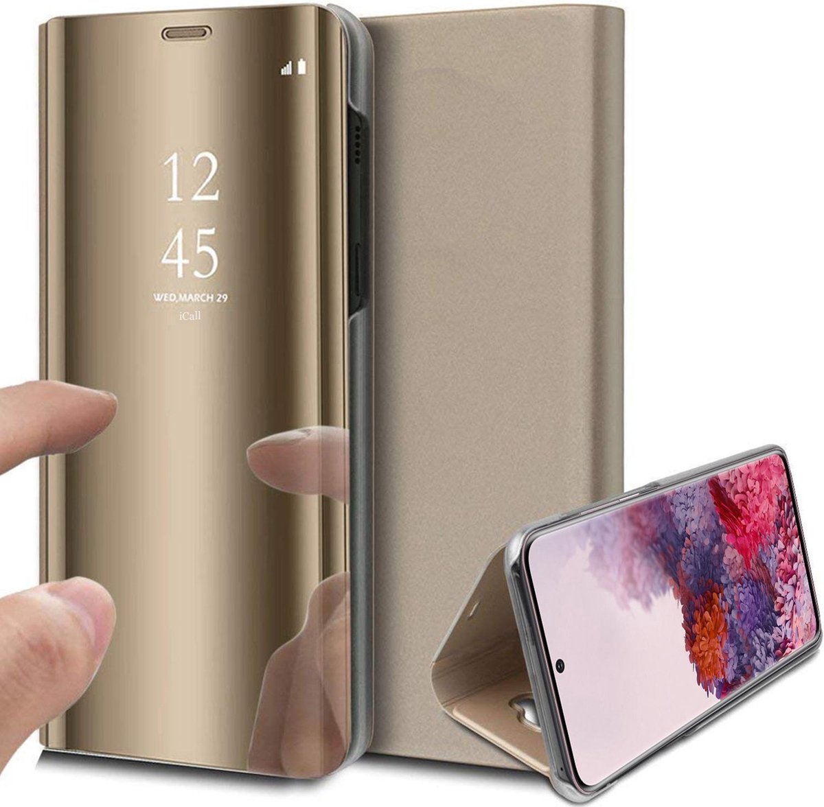 Hoesje geschikt voor Samsung Galaxy S20 - Book Case Spiegel Goud