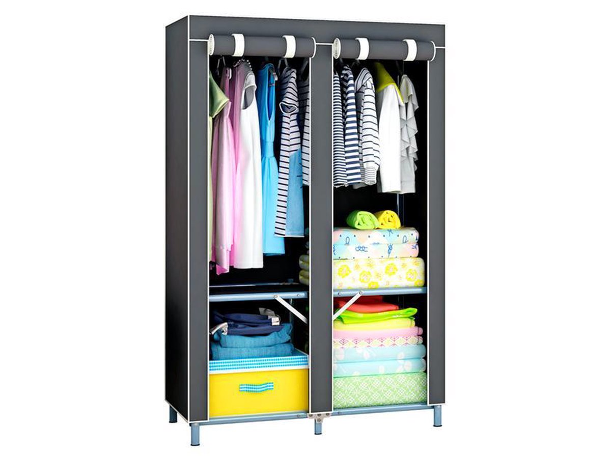 Casibel – Kledingkast – Alu Dubbel – 109 x 48 x 163 cm – grijs Casibel – Kledingkast – Alu Dubbel – 109 x 48 x 163 cm – grijs