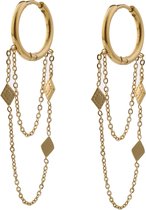 GO Dutch Label hanging triangle oorbel E0422-2 Goud