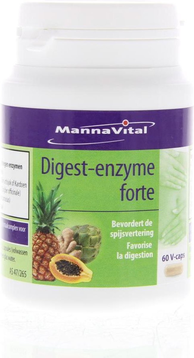 Goedkoopste Mannavital Digest enzyme forte 60 Vegetarische capsules