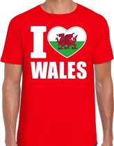 I love Wales t-shirt Verenigd Koninkrijk rood voor heren L