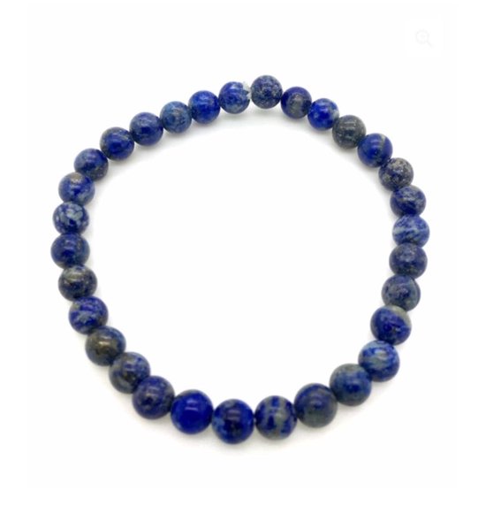 Lapis Lazuli edelstenen armband 6 mm blauw 5e chakra communicatiesteen