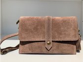 Crossbodytas Irina Suede Donker Taupe