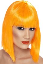 Smiffys - Glam Neon Pruik - Oranje