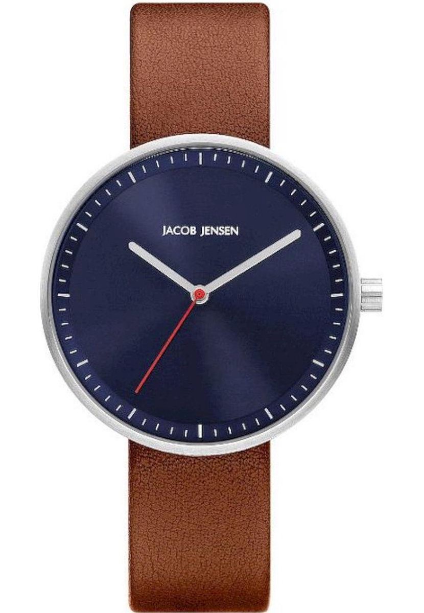 Jacob Jensen 286 Strata Horloge - Jacob Jensen dames horloge - Blauw - diameter 36 mm - roestvrij staal