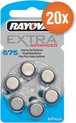 Voordeelpak Rayovac gehoorapparaat batterijen - Type 675 (blauw) - 20 x 6 stuks