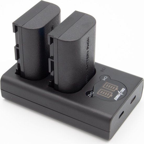 ChiliPower LP-E6N USB Duo Kit geschikt voor Canon - Camera accu set, 2 accu's en dubbellader