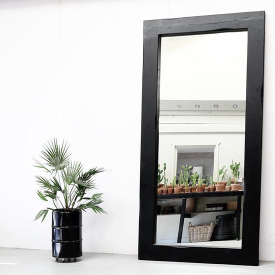 Exclusives - spiegel houten lijst zwart - 300x150 - spiegels XL - staand en  ophangbaar | bol.com