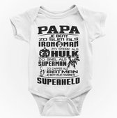 Passie voor Stickers Baby rompertje: Papa superheld  50/56