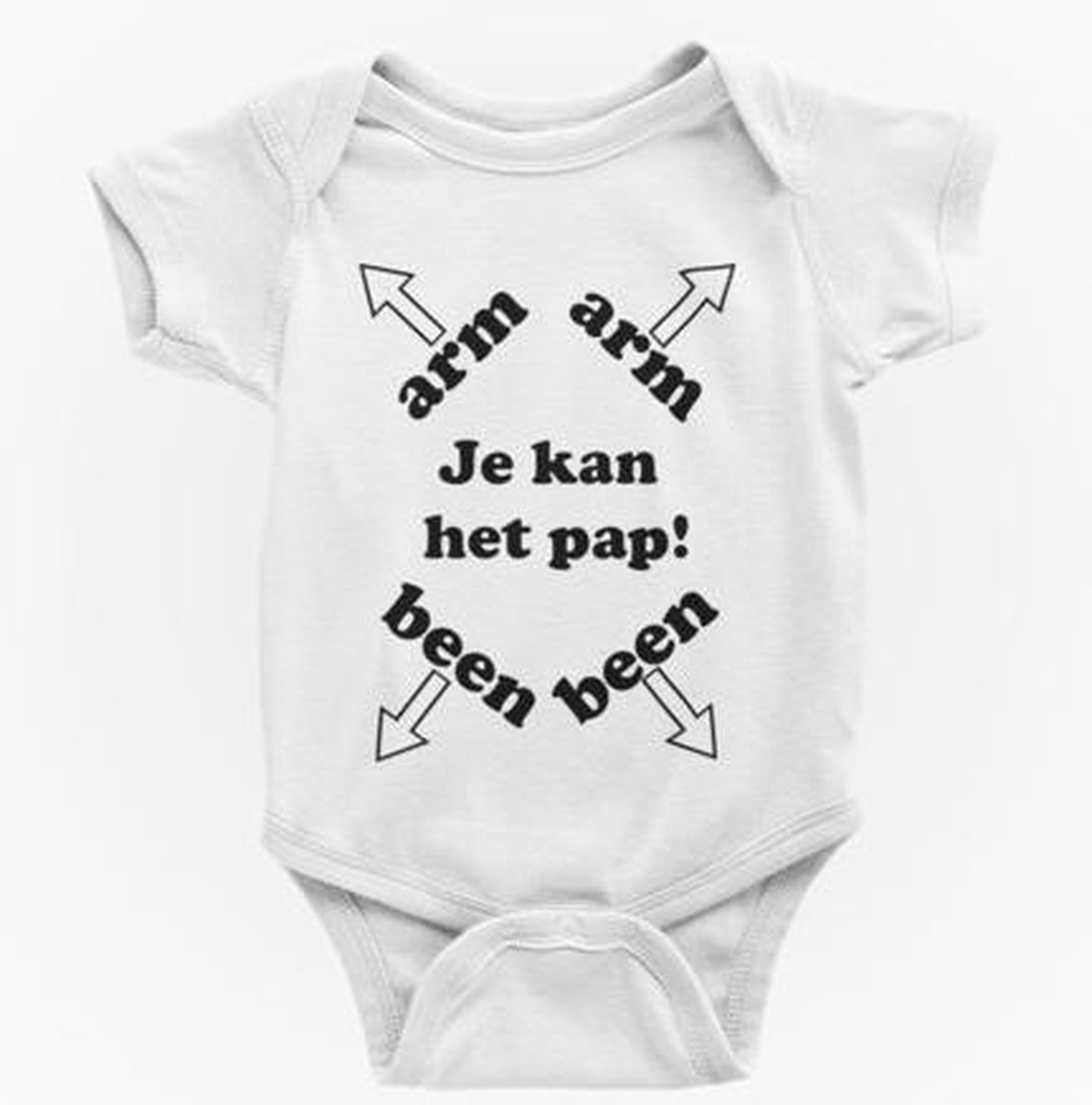 Passie voor stickers Baby rompertjes met tekst: Arm been je kan het pap  98/104
