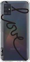 Casetastic Samsung Galaxy A51 (2020) Hoesje - Softcover Hoesje met Design - Written Love Black Print