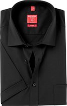 Redmond regular fit overhemd - korte mouw - zwart - Strijkvriendelijk - Boordmaat: 43/44