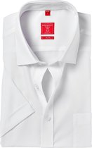 Redmond regular fit overhemd - korte mouw - wit - Strijkvriendelijk - Boordmaat: 45/46