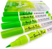 Ecoline “Groen” Brushpennen set van 5 in een Zipperbag