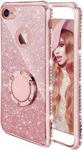 Apple iPhone 7 - iPhone 8 Magnetische Back cover - Roze - Glitter - Soft TPU