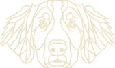 Berner Sennen Geometrisch Hout 120 x 72 cm Light Wood - Honden - Wanddecoratie