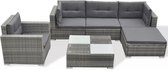 Tuin Loungeset Grijs (Incl LW Fleece deken) - Lounge bank tuin - Tuinbank - Loungebank - Tuinset - Tafelset tuin - Bistroset