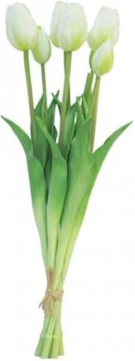 Buitengewoon Boet Tulpen Kunstbloemen - Bos met 7 stuks - Wit