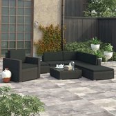 Tuin Loungeset Zwart (Incl LW Fleece deken) - Lounge bank tuin - Tuinbank - Loungebank - Tuinset - Tafelset tuin - Bistroset