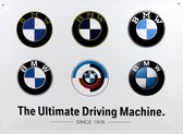 Wandbord - BMW The Ultimate Driving Machine - Since 1916 - 30x40cm