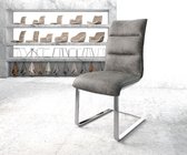 Stoel Xantus-Flex frame vlak verchroomd vintage suede-look grijs