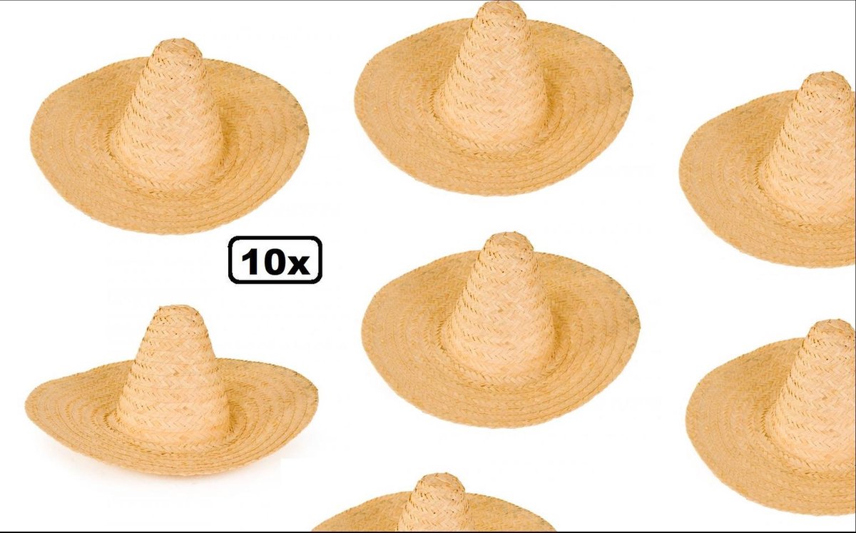10x Sombrero Extase naturel - stro hoed mexico landen festival thema feest party