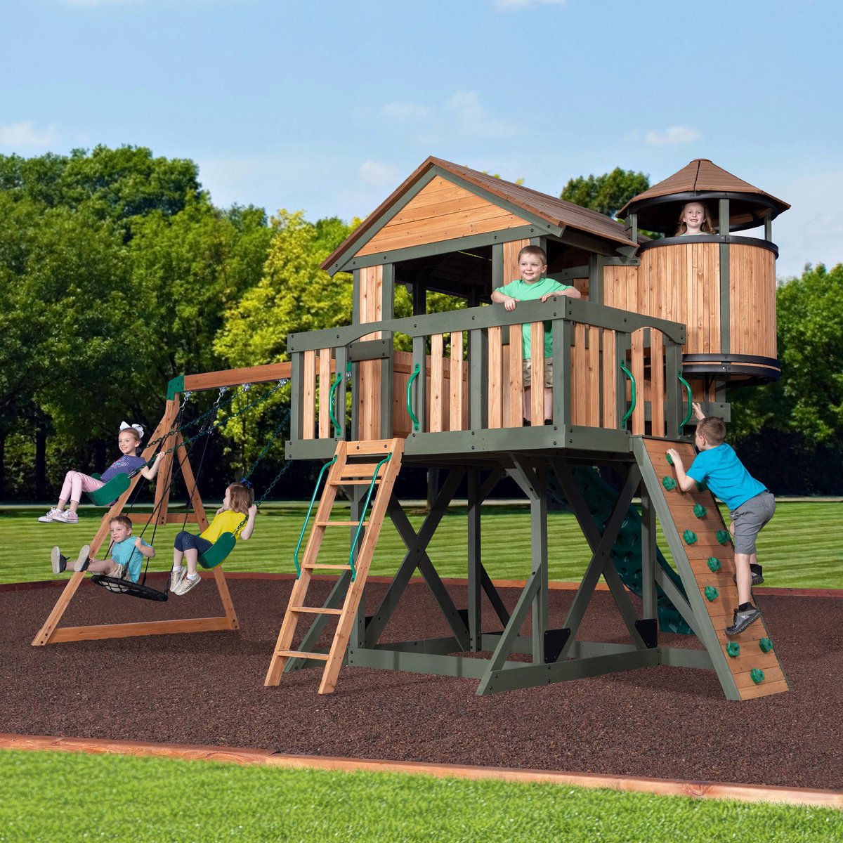Backyard Discovery Eagles Nest Speeltoestel Speeltoren met Schommels