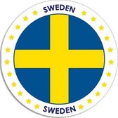 20x Zweden sticker rond 14,8 cm - Zweedse vlag - Landen thema decoratie feestartikelen/versieringen