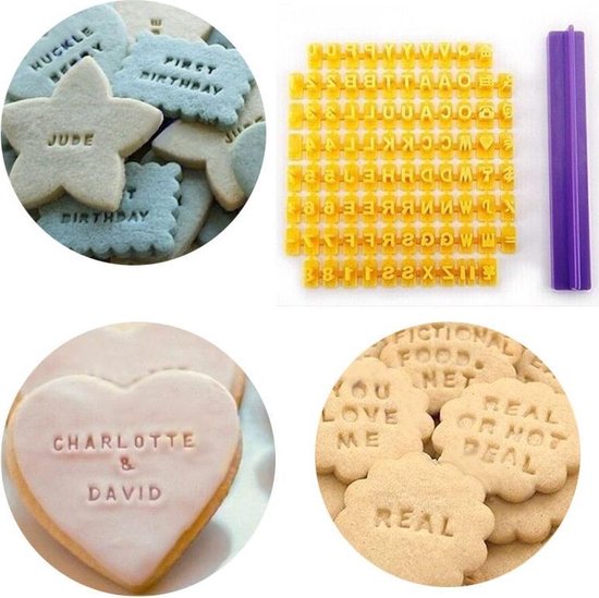 WiseGoods Luxe Koekjes Alfabet Stempel - Alfabet / Nummers - Cookie Pers - Fondant Stempel - Cake / Bakken Gereedschap Tools