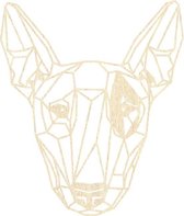 Bull Terrier Geometrisch Hout 100 x 85 cm Light Wood - Honden - Wanddecoratie