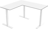 Zit-sta hoek bureau elektrisch Elmo 180 x 80|NPR|Wit|Wit frame