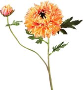 Viv! Home Luxuries Chrysant met knop - zijden bloem - licht oranje - topkwaliteit