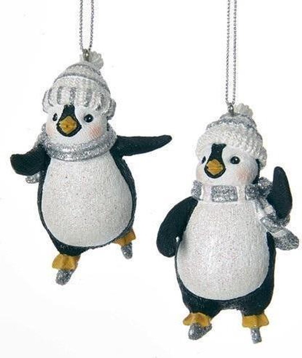 Kurt S. Adler kerstballen - Pinguins - 2 stuks - zwart wit zilver -  topkwaliteit | bol