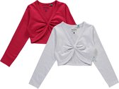 Blue Seven - 2pack - Bolero - Vestjes -  Wit en Rood - Maat 104