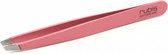 Rubis epileer pincet voor wenkbrauwen - schuin - professioneel pincet uit RVS met schuine punt - roze