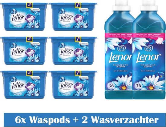 Lenor Zeebries Set 6x waspods - 2x wasverzachter